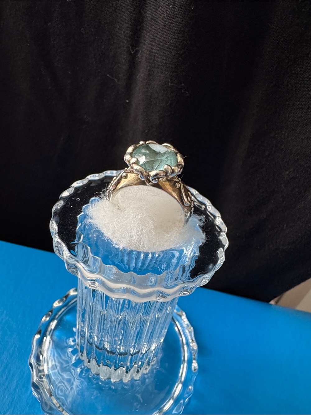 Brighton Silver Ring with Aquamarine toned Gemstone - Picture 4 of 5